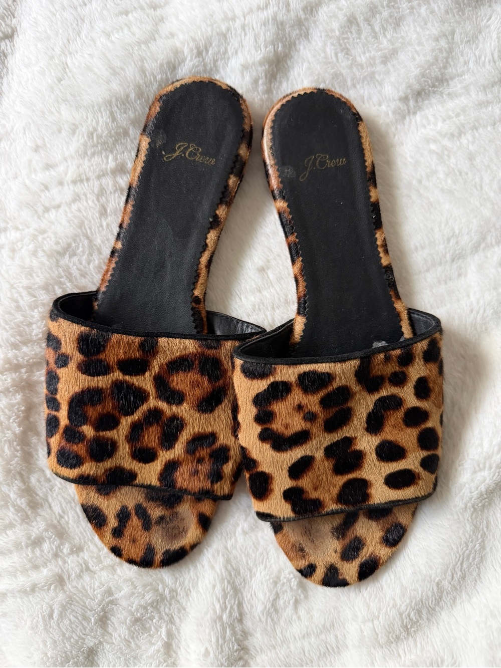 J. Crew Leopard Print Textured Sandals
